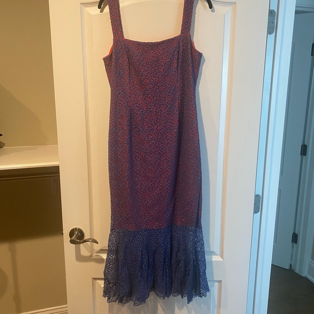 Kimora Lee Simmons Ribbon Eyelet Strap Blue Dress